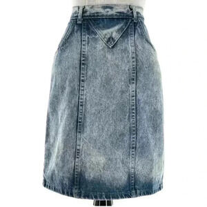 Vintage 80s acid wash Jean skirt size 7 denim high waisted streetwear